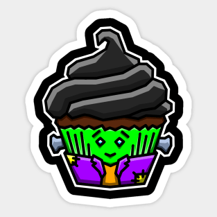 Cute and Creepy Frankenstein Monster Cupcake - Haunted Treats Gift - Cupcake Sticker